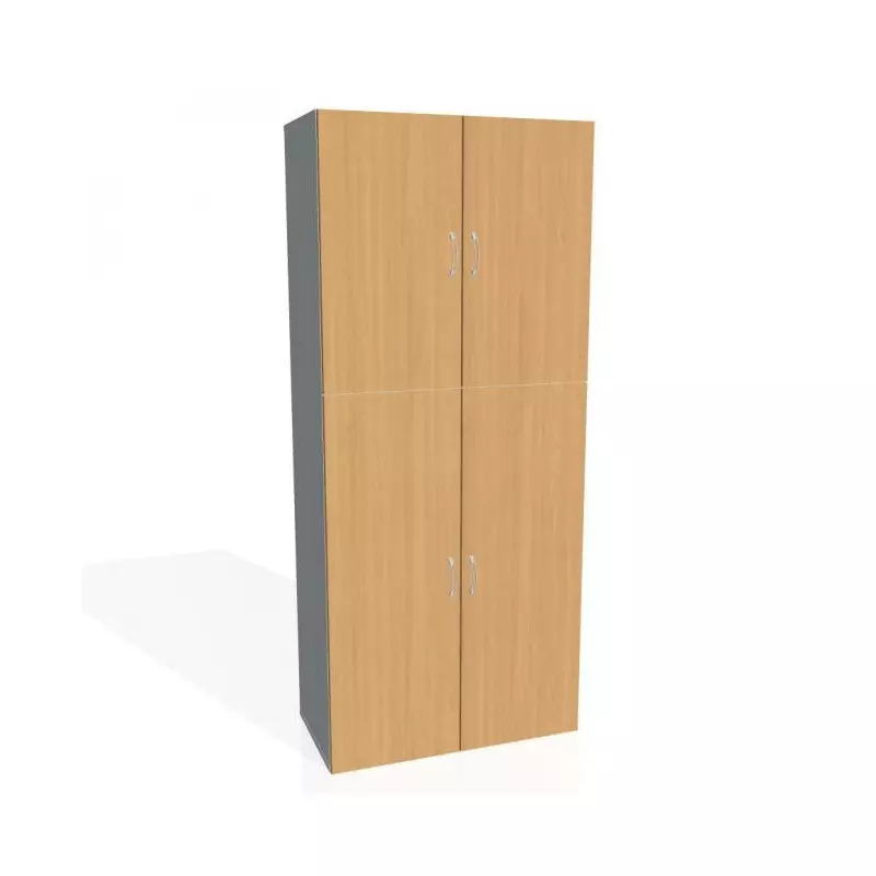 Policová skriňa Drive, 80x185x42 cm, buk/sivá Policová skriňa Drive, 80x185x42 cm, buk/sivá