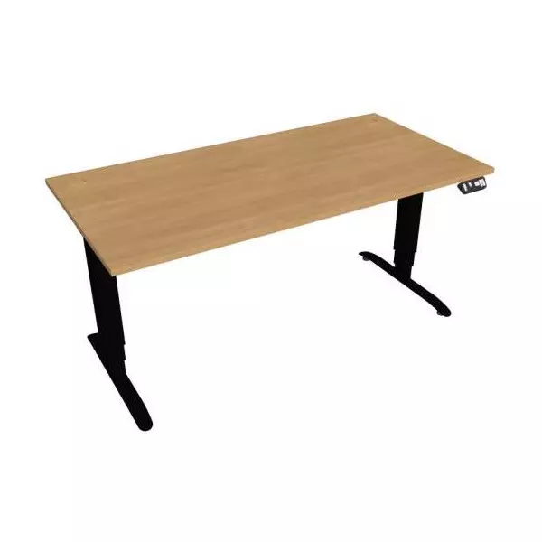Pracovný stôl Motion, PO, 3S, 160x61-128x80 cm, dub/čierna