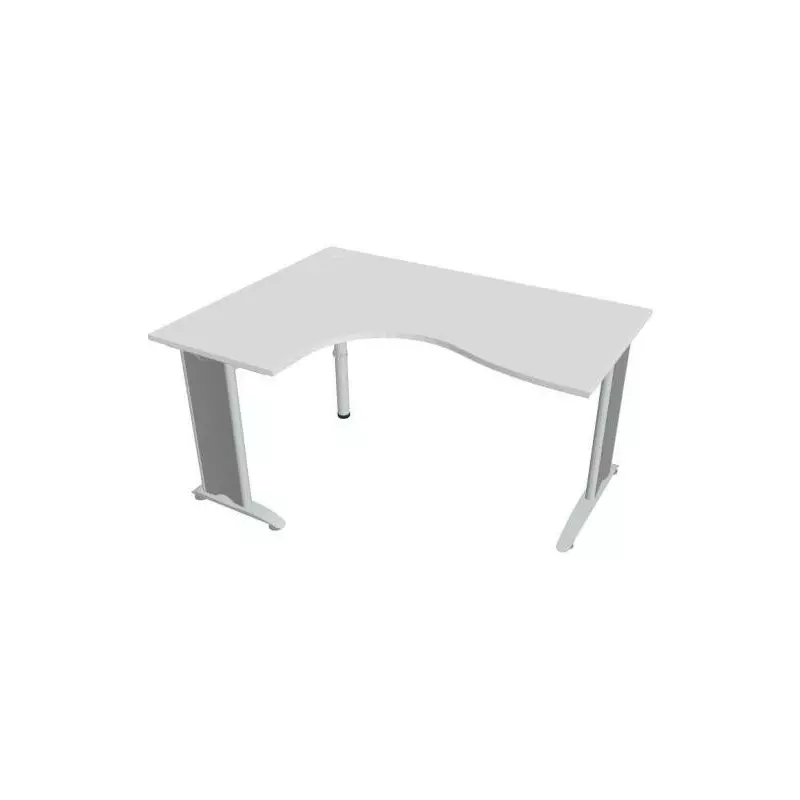 Pracovný stôl Flex, ergo, pravý, 160x75,5x120 (60x80) cm, biela/kov Pracovný stôl Flex, ergo, pravý, 160x75,5x120 (60x80) cm, biela/kov