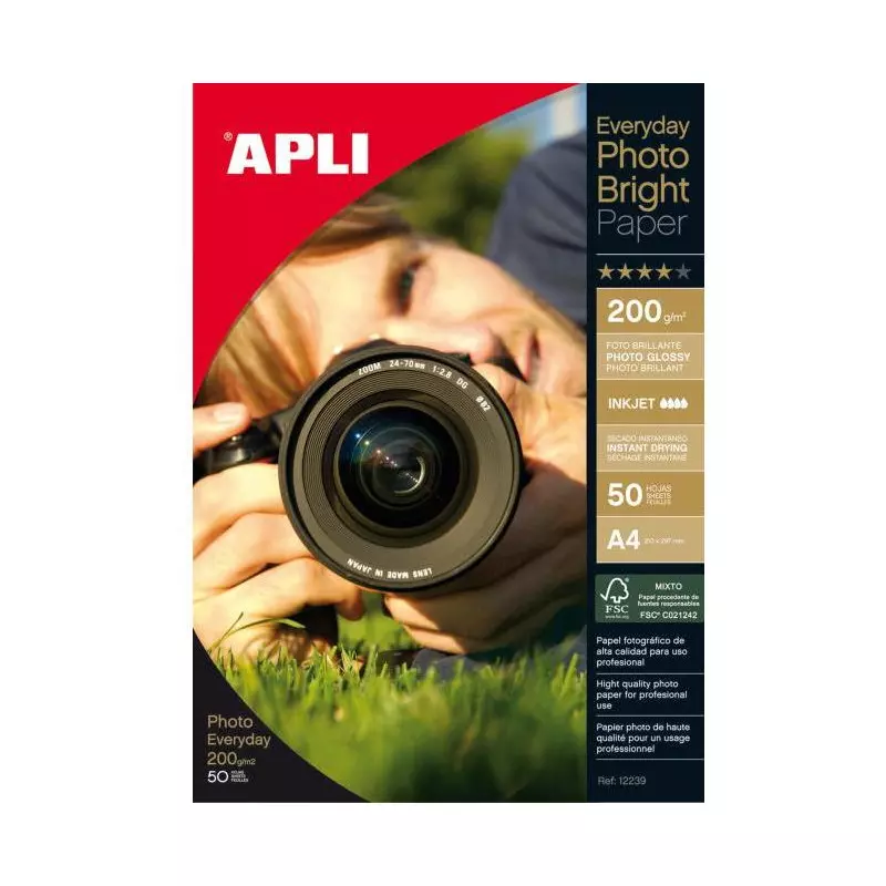 Fotopapier APLI A4 Bright 200g 50 hárkov Fotopapier APLI A4 Bright 200g 50 hárkov
