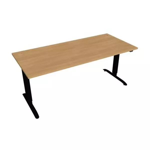 Pracovný stôl Motion, ZO, 2S, 180x70,5-120,5x80 cm, dub/čierna