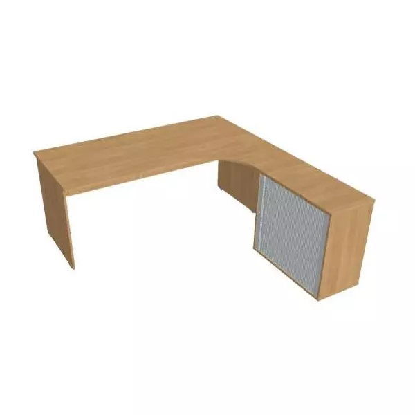 Pracovný stôl Gate, ergo, ľavý, 180x75,5x200 cm, dub/dub