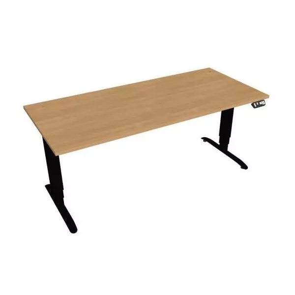Pracovný stôl Motion, PO, 3S, 180x61 - 128x80 cm, dub/čierna