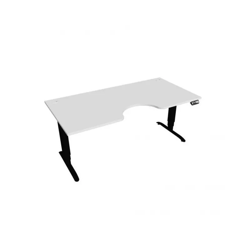 Pracovný stôl Motion Ergo, PO, 3S, 180x61-128x90 cm, biela/čierna Pracovný stôl Motion Ergo, PO, 3S, 180x61-128x90 cm, biela/čierna