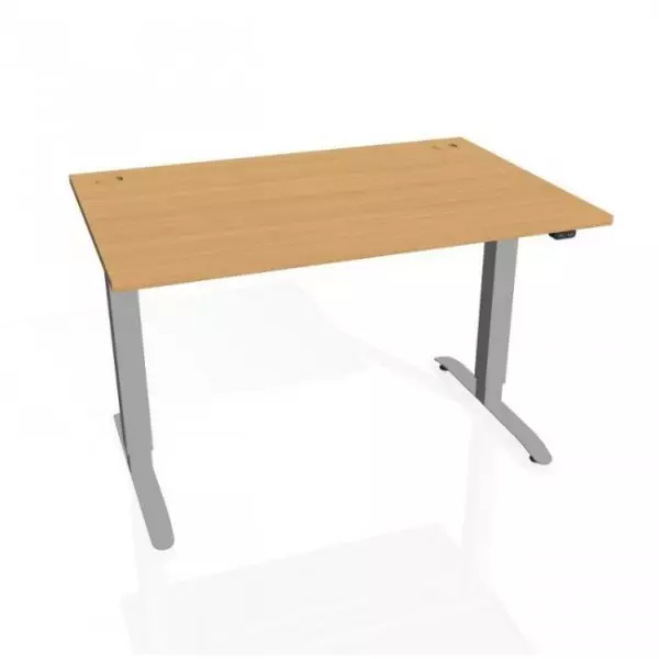 Pracovný stôl Motion, ZO, 2S, 120x70,5-120,5x80 cm, buk/sivá