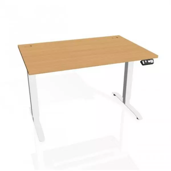 Pracovný stôl Motion, PO, 2S, 140x70,5-120,5x80 cm, buk/biela