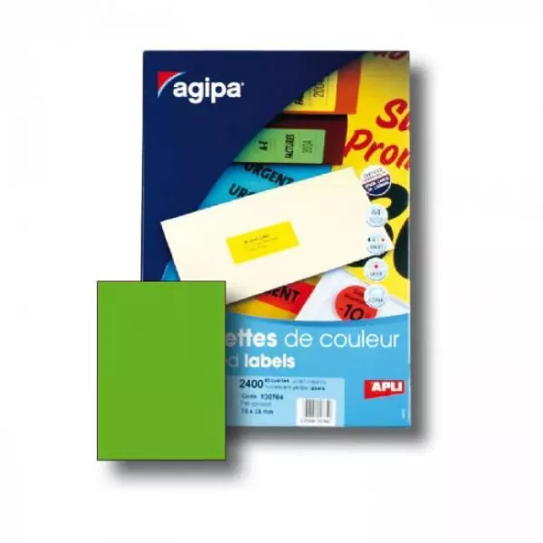 Etikety farebné 210x297mm APLI A4 100 hárkov fluo zelené