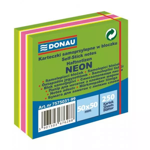 Bloček Donau neónový 50x50mm 250l zelený