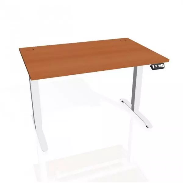 Pracovný stôl Motion, PO, 3S, 160x61-128x80 cm, čerešňa/biela