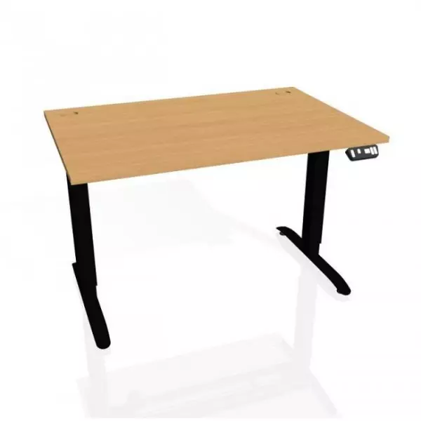 Pracovný stôl Motion, PO, 3S, 180x61 - 128x80 cm, buk/čierna
