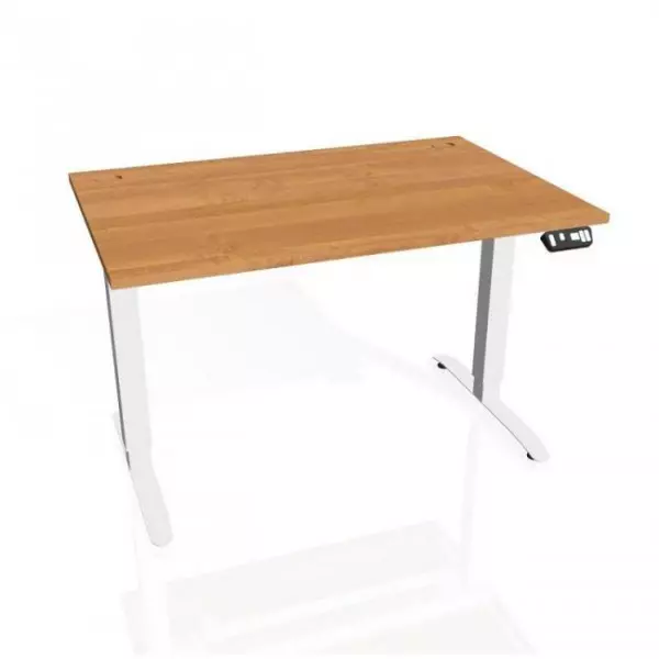 Pracovný stôl Motion, PO, 3S, 180x61 - 128x80 cm, jelša/biela