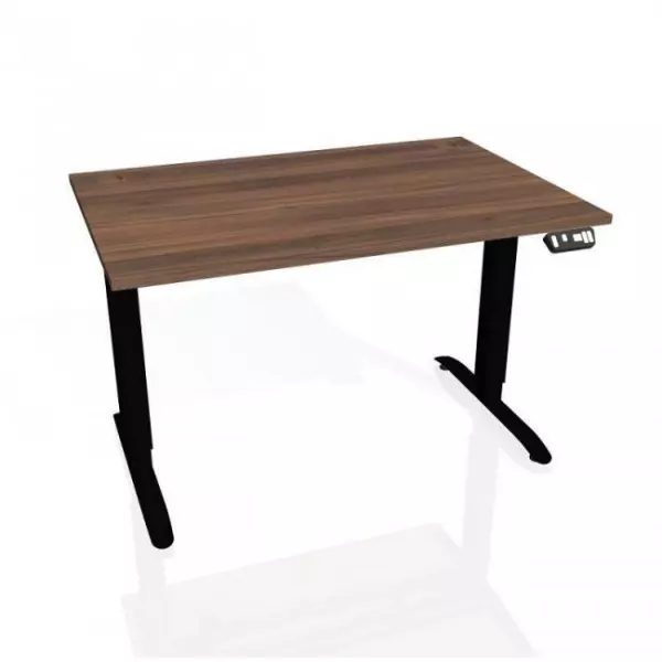 Pracovný stôl Motion, PO, 3S, 180x61 - 128x80 cm, orech/čierna