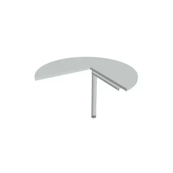 Doplnkový stôl Cross, ľavý, 100x75,5x(60x60) cm, sivá/kov
