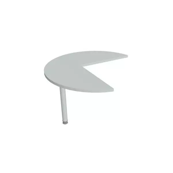 Doplnkový stôl Flex, ľavý, 100,0x75,5x(60x60) cm, sivá/kov