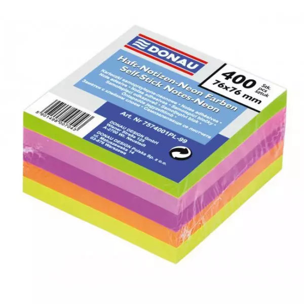 Bloček Donau neonové farby 76x76mm