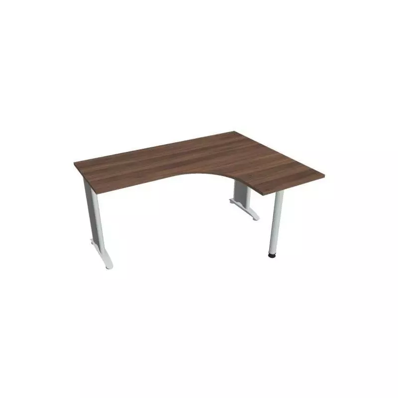 Pracovný stôl Flex, ergo, ľavý, 160x75,5x120 (60x60) cm, orech/kov Pracovný stôl Flex, ergo, ľavý, 160x75,5x120 (60x60) cm, orech/kov