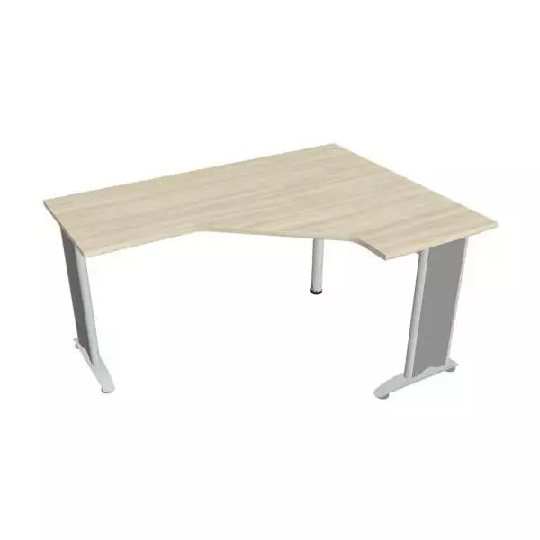 Pracovný stôl Flex, ergo, ľavý, 160x75,5x120 (60x60) cm, agát/kov
