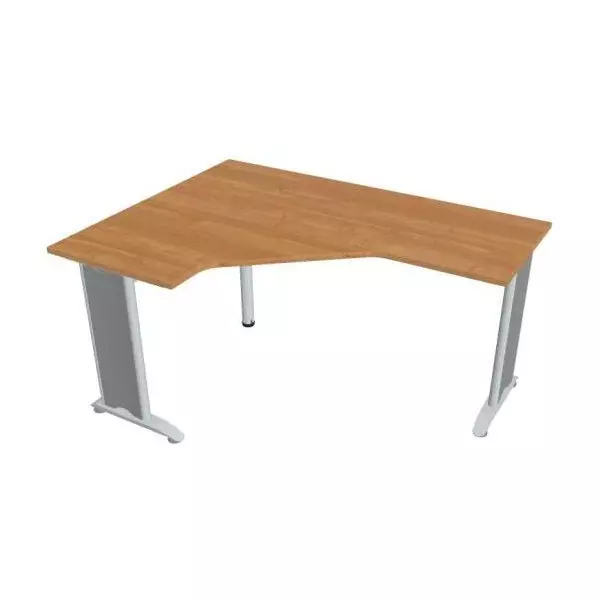 Pracovný stôl Flex, ergo, pravý, 160x75,5x120 (60x60) cm, jelša/kov