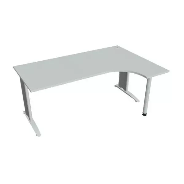 Pracovný stôl Flex, ergo, ľavý, 180x75,5x120 (80x40) cm, sivá/kov