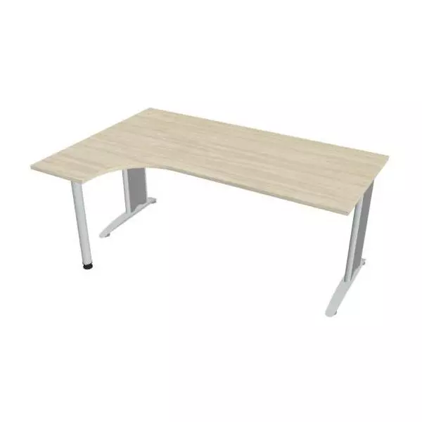 Pracovný stôl Flex, ergo, pravý, 180x75,5x120 (40x80) cm, agát/kov