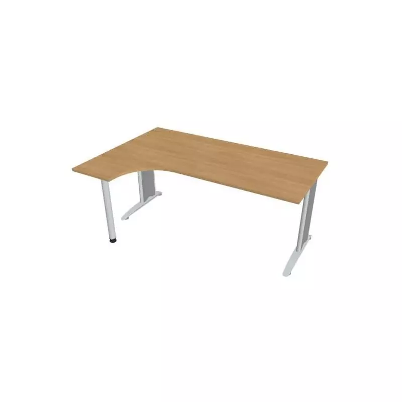 Pracovný stôl Flex, ergo, pravý, 180x75,5x120 (40x80) cm, dub/kov Pracovný stôl Flex, ergo, pravý, 180x75,5x120 (40x80) cm, dub/kov
