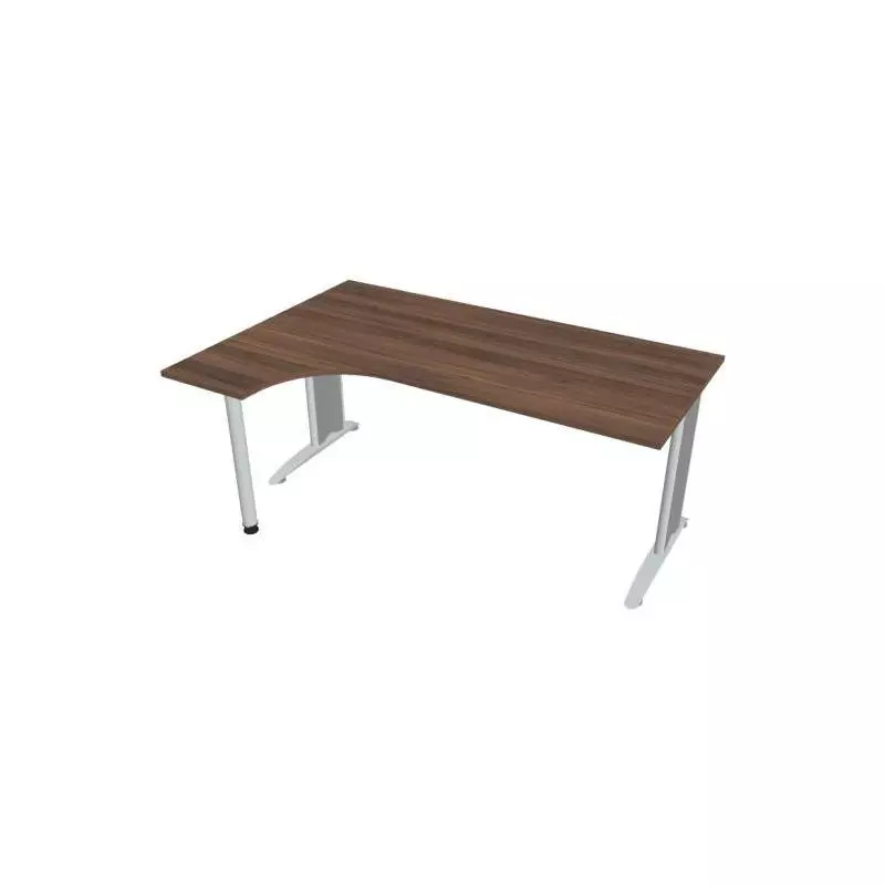 Pracovný stôl Flex, ergo, pravý, 180x75,5x120 (40x80) cm, orech/kov Pracovný stôl Flex, ergo, pravý, 180x75,5x120 (40x80) cm, orech/kov