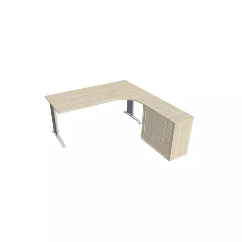 Pracovný stôl Flex, ergo, ľavý, 180x75,5x200,0 (80x40) cm, agát/kov Pracovný stôl Flex, ergo, ľavý, 180x75,5x200,0 (80x40) cm, agát/kov
