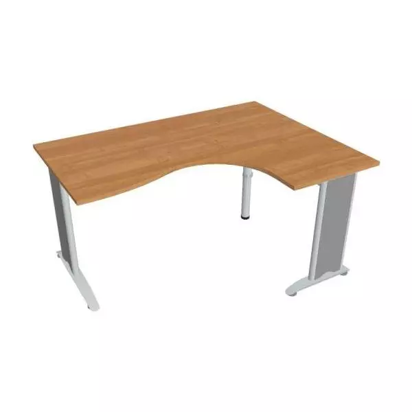 Pracovný stôl Flex, ergo, ľavý, 160x75,5x120 (80x60) cm, jelša/kov
