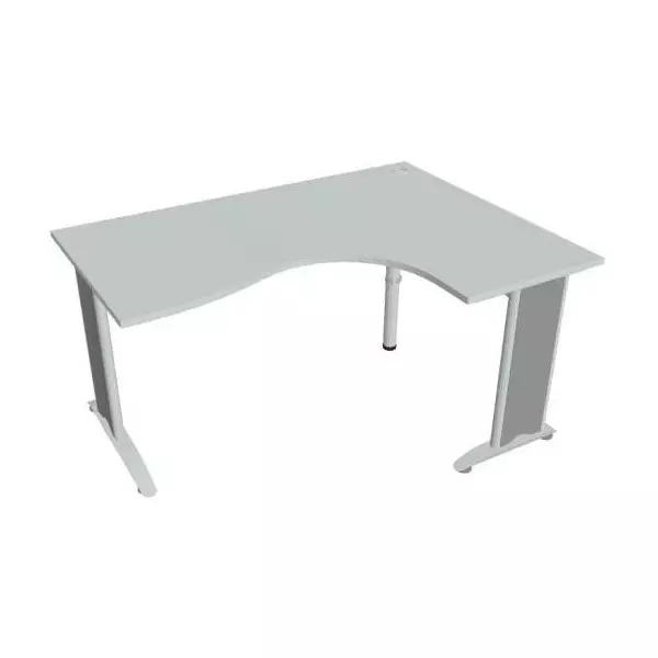 Pracovný stôl Flex, ergo, ľavý, 160x75,5x120 (80x60) cm, sivá/kov