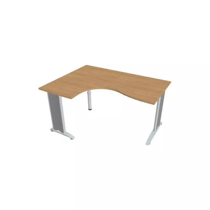 Pracovný stôl Flex, ergo, pravý, 160x75,5x120 (60x80) cm, dub/kov Pracovný stôl Flex, ergo, pravý, 160x75,5x120 (60x80) cm, dub/kov
