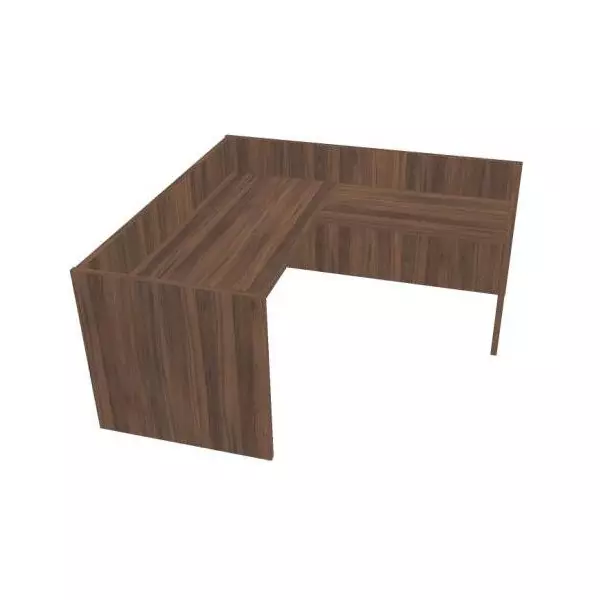 Recepčný pult ASSIST 200 rohový pravý, 207 x 204 x 74 (100) cm, orech