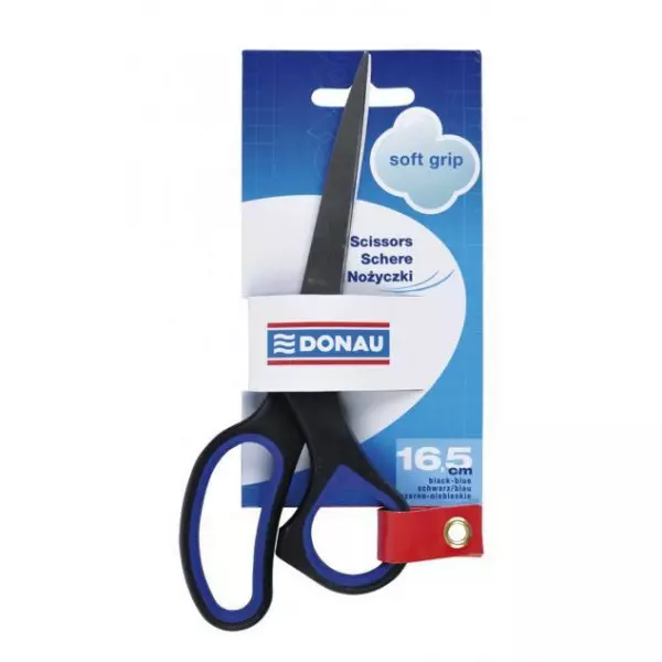 Nožnice DONAU Soft grip 16,5cm modré