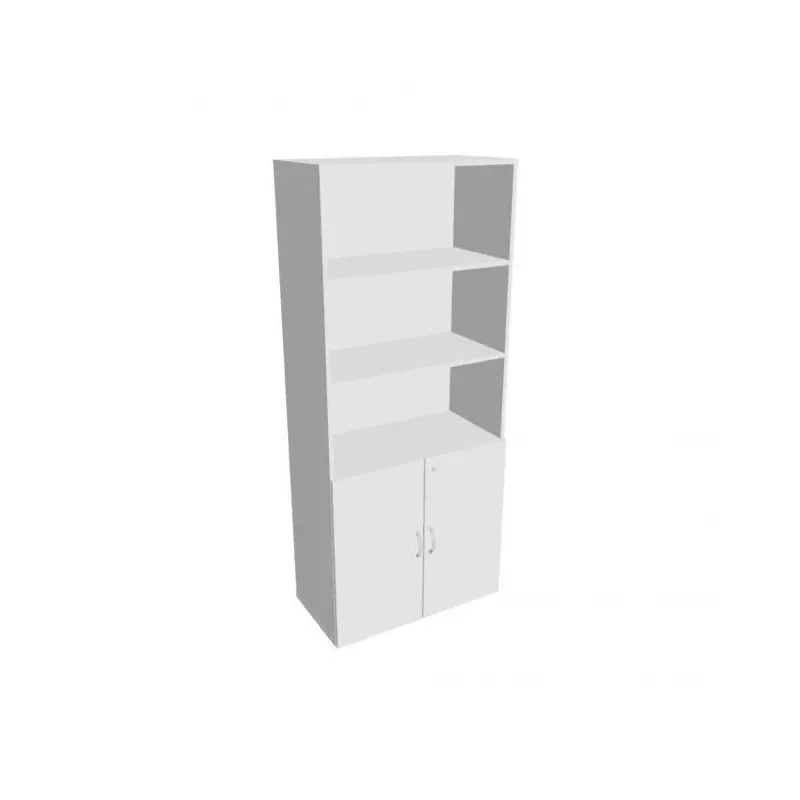 Policová skriňa Drive, zámok, 80x185x42 cm, biela/biela Policová skriňa Drive, zámok, 80x185x42 cm, biela/biela