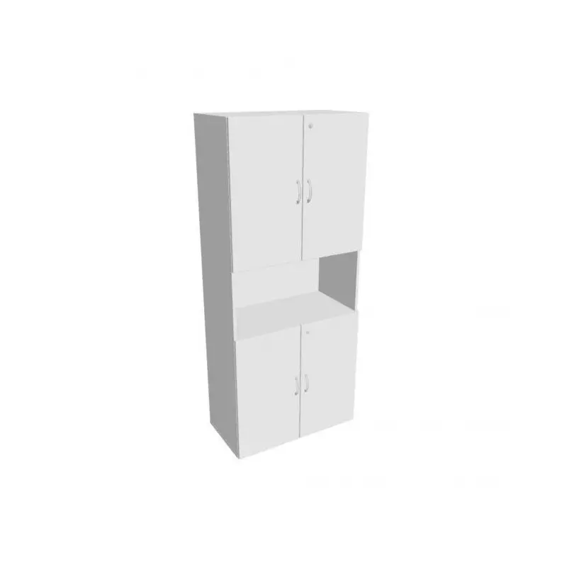 Policová skriňa Drive, zámok, 80x185x42 cm, biela/biela Policová skriňa Drive, zámok, 80x185x42 cm, biela/biela