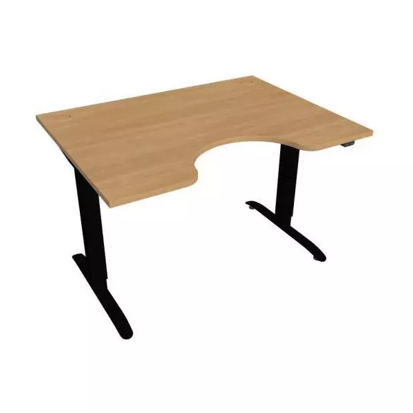 Pracovný stôl Motion Ergo, ZO, 2S, 120x70,5-120,5x90 cm, dub/čierna