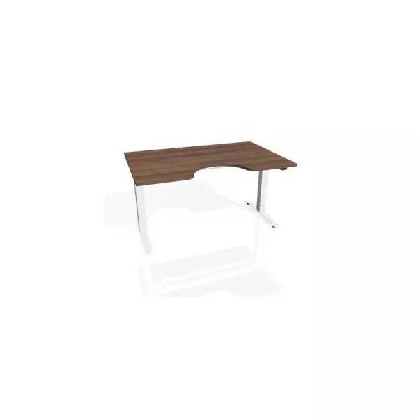 Pracovný stôl Motion Ergo, ZO, 2S, 120x70,5-120,5x90 cm, orech/biela