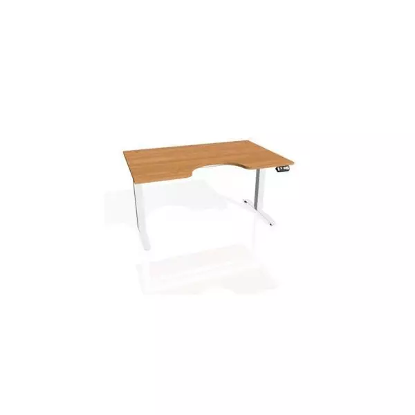 Pracovný stôl Motion Ergo, PO, 2S, 120x70,5-120,5x90 cm, jelša/biela