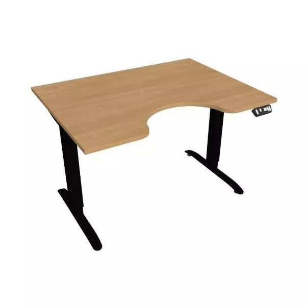 Pracovný stôl Motion Ergo, PO, 2S, 120x70,5-120,5x90 cm, dub/čierna