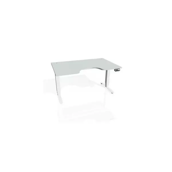 Pracovný stôl Motion Ergo, PO, 3S, 120x61-128x90 cm, sivá/biela