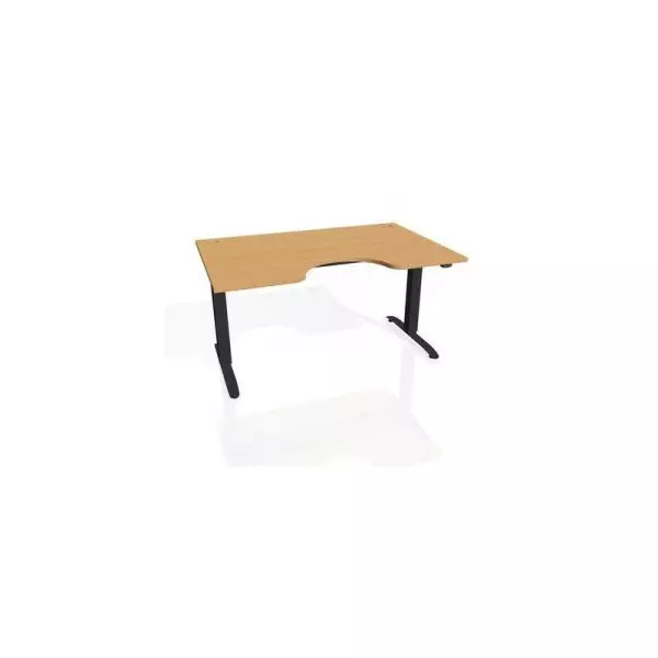 Pracovný stôl Motion Ergo, ZO, 2S, 140x70,5-120,5x90 cm, buk/čierna