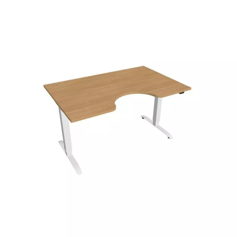 Pracovný stôl Motion Ergo, ZO, 2S, 140x70,5-120,5x90 cm, dub/biela Pracovný stôl Motion Ergo, ZO, 2S, 140x70,5-120,5x90 cm, dub/biela