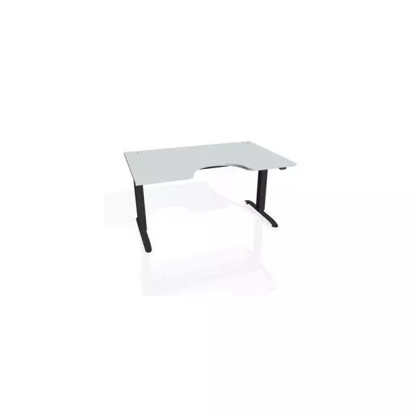 Pracovný stôl Motion Ergo, ZO, 2S, 140x70,5-120,5x90 cm, sivá/čierna