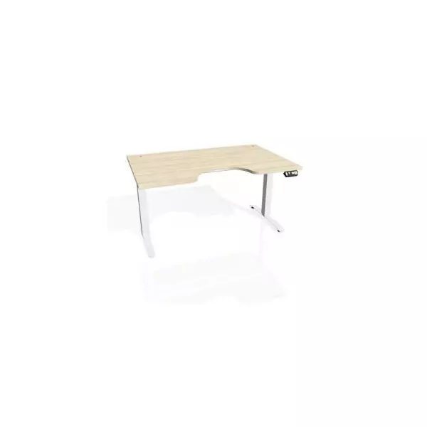 Pracovný stôl Motion Ergo, PO, 2S, 140x70,5-120,5x90 cm, agát/biela