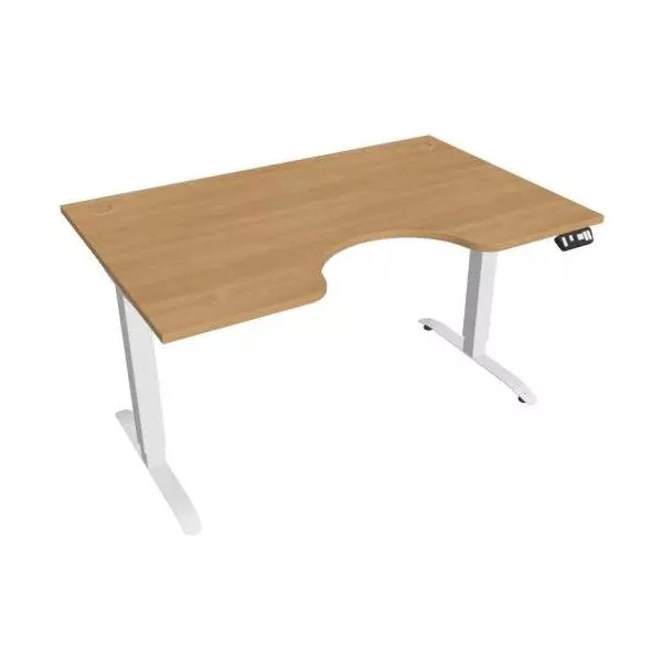 Pracovný stôl Motion Ergo, PO, 2S, 140x70,5-120,5x90 cm, dub/biela