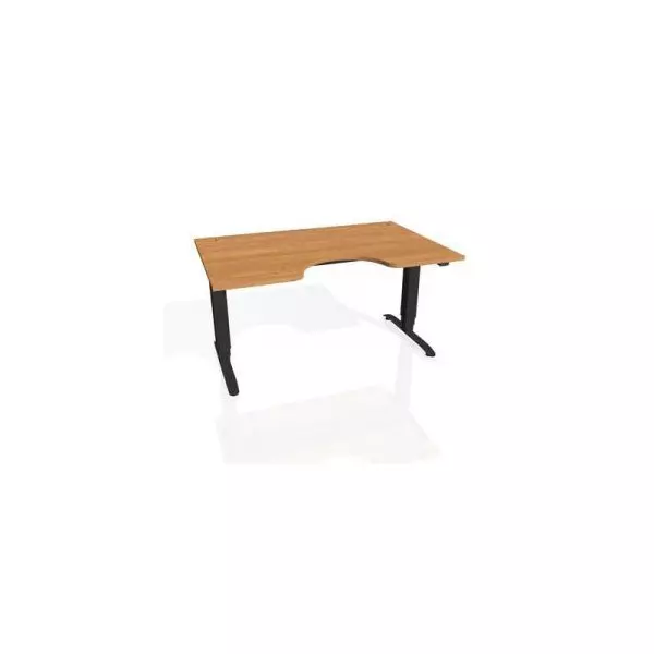 Pracovný stôl Motion Ergo, ZO, 3S, 140x61-128,x90 cm, jelša/čierna