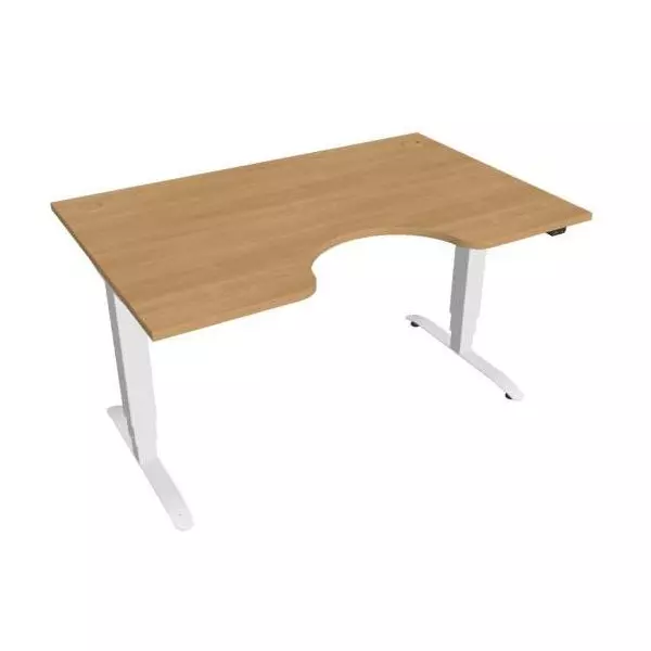 Pracovný stôl Motion Ergo, ZO, 3S, 140x61-128,x90 cm, dub/biela