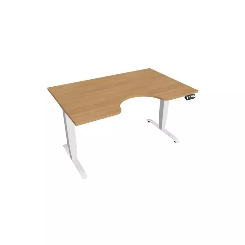 Pracovný stôl Motion Ergo, PO, 3S, 140x61-128x90 cm, dub/biela Pracovný stôl Motion Ergo, PO, 3S, 140x61-128x90 cm, dub/biela