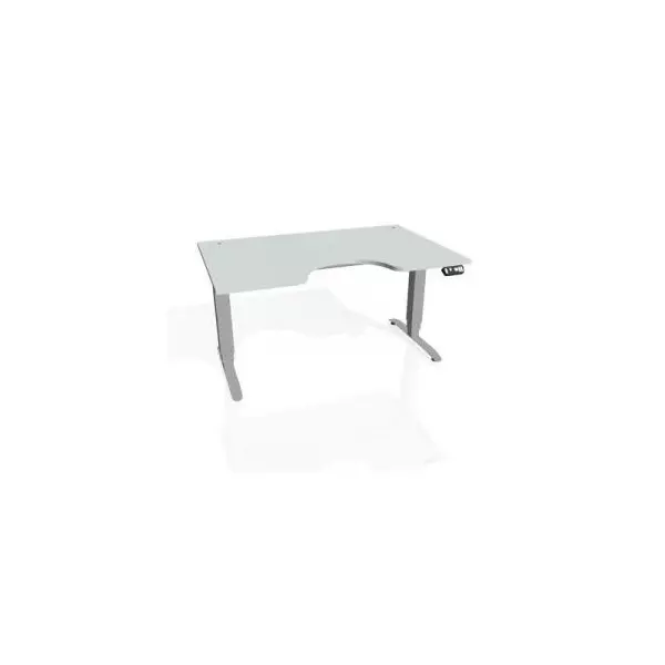Pracovný stôl Motion Ergo, PO, 3S, 140x61-128x90 cm, sivá/sivá