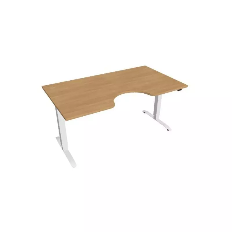 Pracovný stôl Motion Ergo, ZO, 2S, 160x70,5-120,5x90 cm, dub/biela Pracovný stôl Motion Ergo, ZO, 2S, 160x70,5-120,5x90 cm, dub/biela