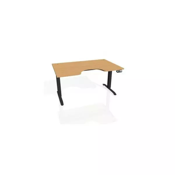 Pracovný stôl Motion Ergo, PO, 2S, 160x70,5-120,5x90 cm, buk/čierna